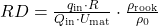 RD = \frac{ q_\text{in} \cdot R}{Q_\text{in} \cdot U_\text{mat}} \cdot \frac{ \rho_ \text{rook}}{\rho_0}