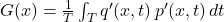 G(x) = \frac{1}{T} \int_T q'(x,t)\, p'(x,t)\, dt