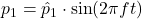 p_1 =\hat{p}_1 \cdot \sin(2\pi f t)