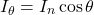 \begin{equation*} I_\theta = I_n \cos \theta \end{equation*}