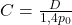 C = \frac{D}{1,4 p_0}