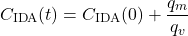 \begin{equation*} C_\text{IDA} (t) = C_\text{IDA} (0) + \frac{q_m}{q_v} \end{equation*}