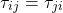 \begin{equation*} \tau_{ij} = \tau_{ji} \end{equation*}
