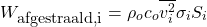 \begin{equation*} W_{\text{\small afgestraald,i}} = \rho_o c_o \overline{v_i^2} \sigma_i S_i \end{equation*}