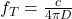 f_T = \frac{c}{4 \pi D}