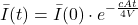 \begin{equation*} \bar{I}(t) = \bar{I}(0) \cdot e^{-\frac{cAt}{4V}} \end{equation*}