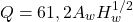 \begin{equation*} Q = 61,2 A_w H_w^{1/2} \end{equation*}