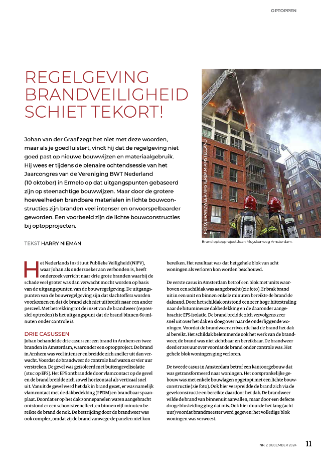 afbeelding Regelgeving Brandveiligheid schiet tekort